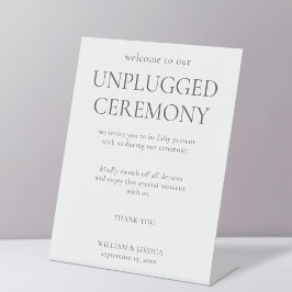Minimalistische nicht eingesteckte Zeremonie Sockelschild
