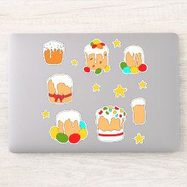Minimalistische Niedlich Happy Oster Blume Cartoon Aufkleber