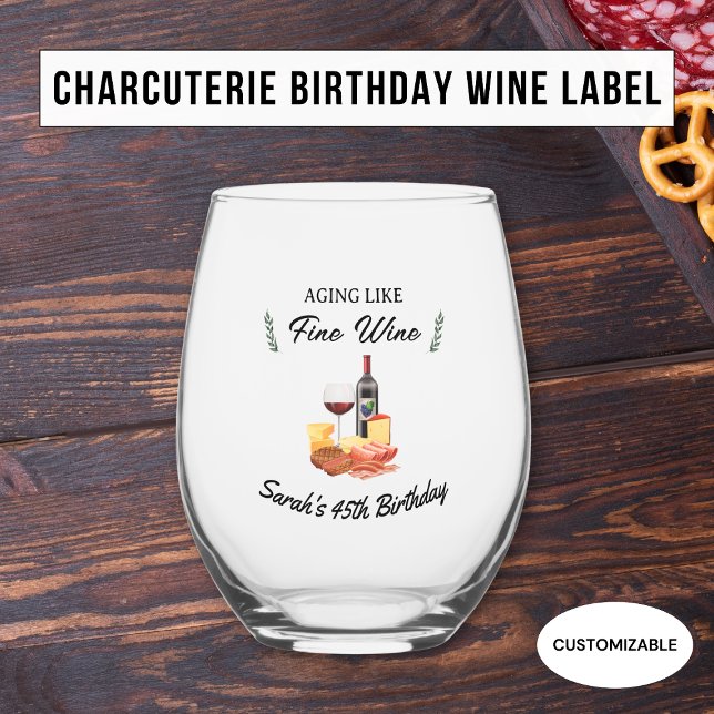 Minimalistische Niedliche Charcuterie & Wine Pickn Weinglas Ohne Stiel (Von Creator hochgeladen)
