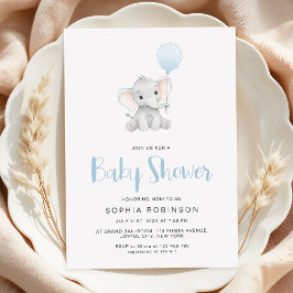 Minimalistische Niedliche Elephant Boy Baby Dusche Einladung