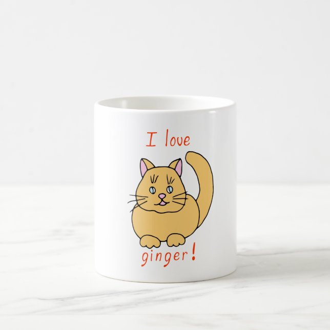 Minimalistische Niedliche I Liebe Ingwer Katzenjac Kaffeetasse (Mittel)