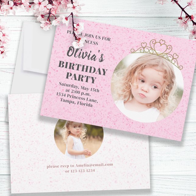 Minimalistische Niedliche Prinzessin Tiara Birthda Einladung (Von Creator hochgeladen)