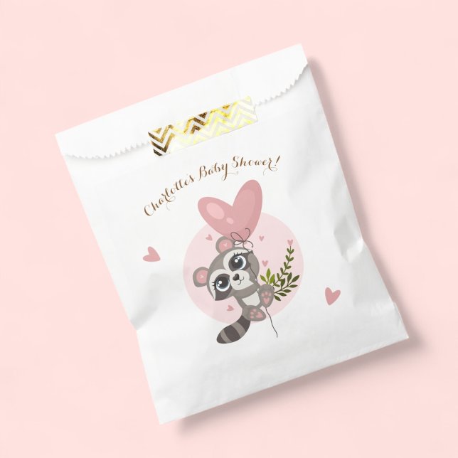 Minimalistische Niedliche Raccoon Babydusche Geschenktütchen (Minimalist Cute Raccoon Baby Shower Favor Bag)