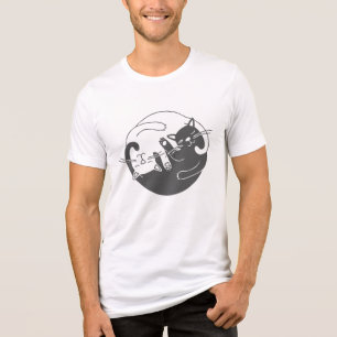 Minimalistische Niedliche Schlafkatzen Art   Funny Tri-Blend Shirt