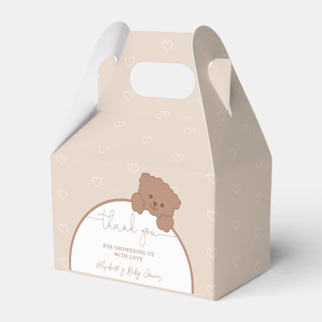 Minimalistische Niedliche Teddy Bear Babydusche Geschenkschachtel (Vorderseite)