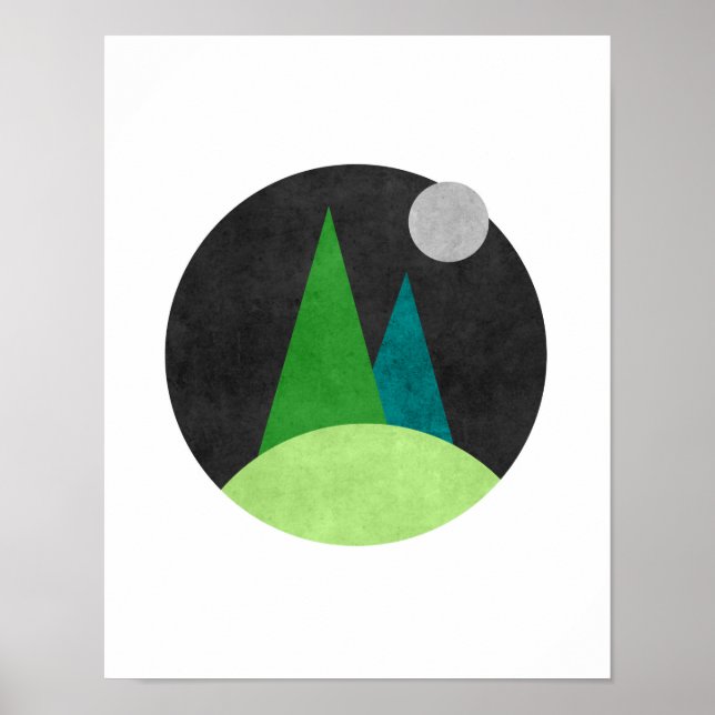 Minimalistische nordische Abstrakte Kunst Poster (Vorne)