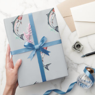 Minimalistische nordische Lachs-Geschenkpapierroll Geschenkpapier