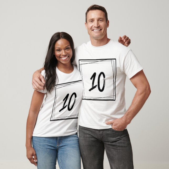 Minimalistische Nummer 10 T-Shirt (Unisex)