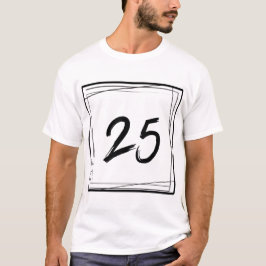 Minimalistische Nummer 25 T-Shirt