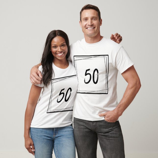 Minimalistische Nummer 50 T-Shirt (Unisex)