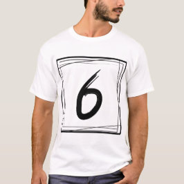 Minimalistische Nummer 6 T-Shirt