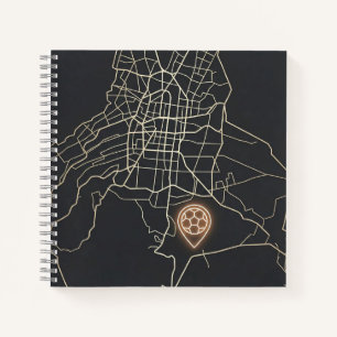 Minimalistische NYC-Fußballkarte mit Linienkunst Notizbuch