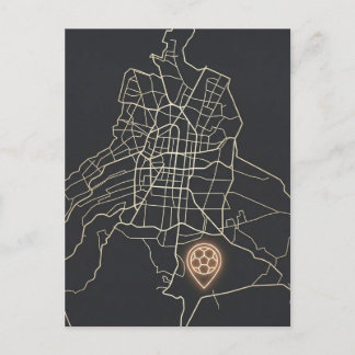Minimalistische NYC-Fußballkarte mit Linienkunst Postkarte