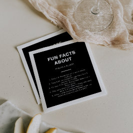 Minimalistische offizielle Black Trivia Fun Fakten Serviette