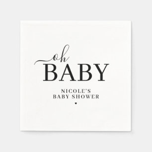 Minimalistische Oh Baby-Party Serviette