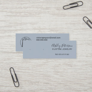 Minimalistische Ohrring-Anzeige für staubblauen Sc Mini Visitenkarte