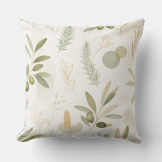 Minimalistische Olive- und Rosmarin-Botanik-Kissen Kissen