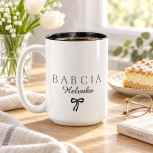 Minimalistische Oma [Name] Zweifarbige Tasse