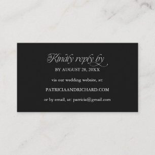 Minimalistische Online-RSVP-Hochzeitswebsite Begleitkarte