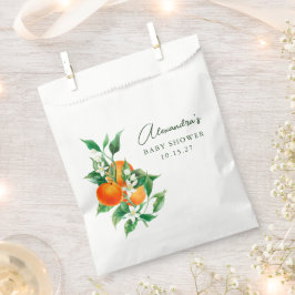 Minimalistische Orange Fruit Botanical Niedlich Ba Geschenktütchen