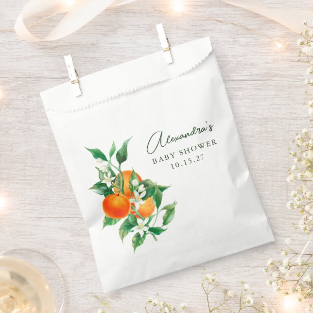 Minimalistische Orange Fruit Botanical Niedlich Ba Geschenktütchen (Ausgeschnitten)