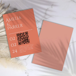 Minimalistische Orange Wedding Card Begleitkarte