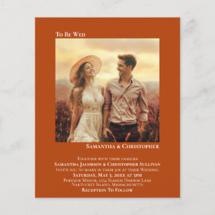 Minimalistische Orangefarbene BUDGET-Hochzeitseinl
