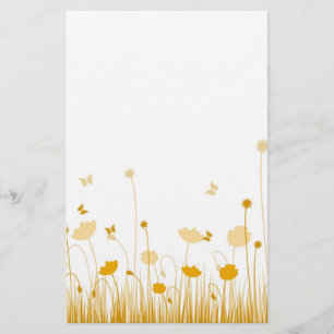 Minimalistische Orangen- und Weißblüten Briefpapier