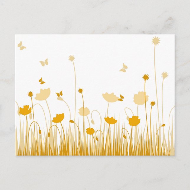 Minimalistische Orangen- und Weißblüten Postkarte (Vorderseite)