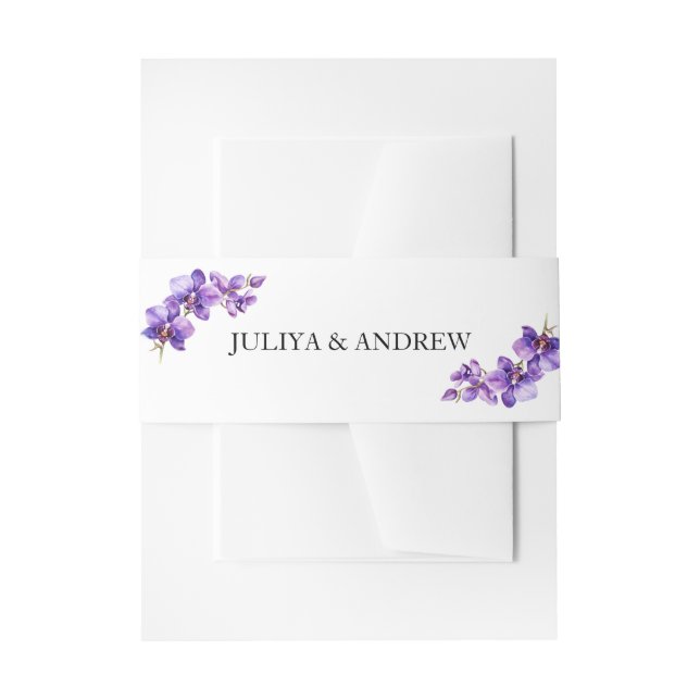 Minimalistische Orchideenhochzeit Einladungsbanderole (Vorderseite Beispiel)