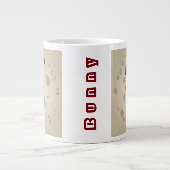 Minimalistische Osterform Jumbo-Tasse (Vorderseite)