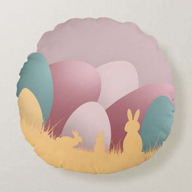 Minimalistische Osterform Rundes Kissen (Vorderseite)