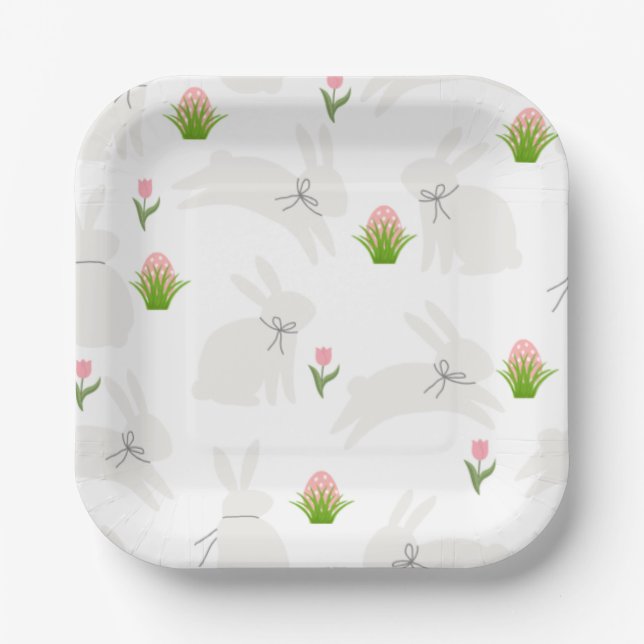 Minimalistische Ostern-Platten   Pappteller (Vorderseite)