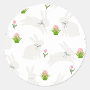 Minimalistische Ostern-Platten   Runder Aufkleber