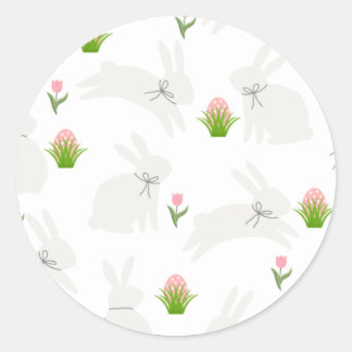 Minimalistische Ostern-Platten   Runder Aufkleber