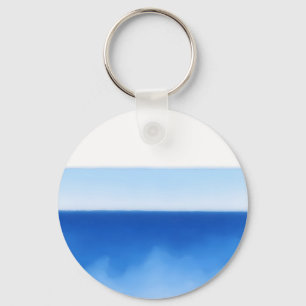 Minimalistische Ozean-Horizont-Blau-Wasserfarbe-Se Schlüsselanhänger