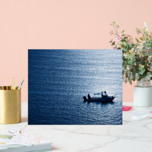 Minimalistische Ozean-Wandkunst Fischer Blau Acrylschild