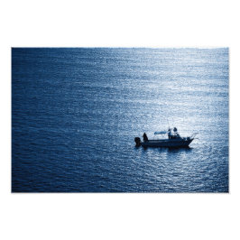 Minimalistische Ozean-Wandkunst Fischer Blau Fotodruck