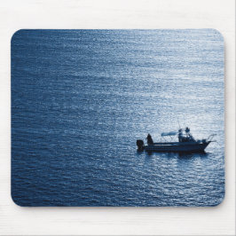 Minimalistische Ozean-Wandkunst Fischer Blau Mousepad