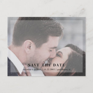 Minimalistische Paarfoto Hochzeit Save-the-Date-Ka Postkarte