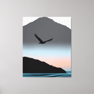 Minimalistische Pacific Northwest Eagle Mountain K Leinwanddruck