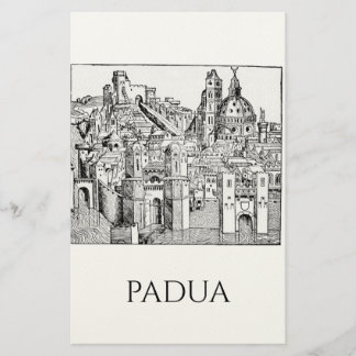 Minimalistische Padua-Mittelalter-Skyline-Linienku Briefpapier
