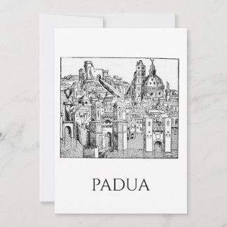 Minimalistische Padua-Mittelalter-Skyline-Linienku Einladung