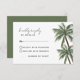 Minimalistische Palm Trees Wedding RSVP Card