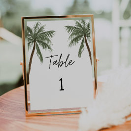 Minimalistische Palmen tropisch Tischnummer