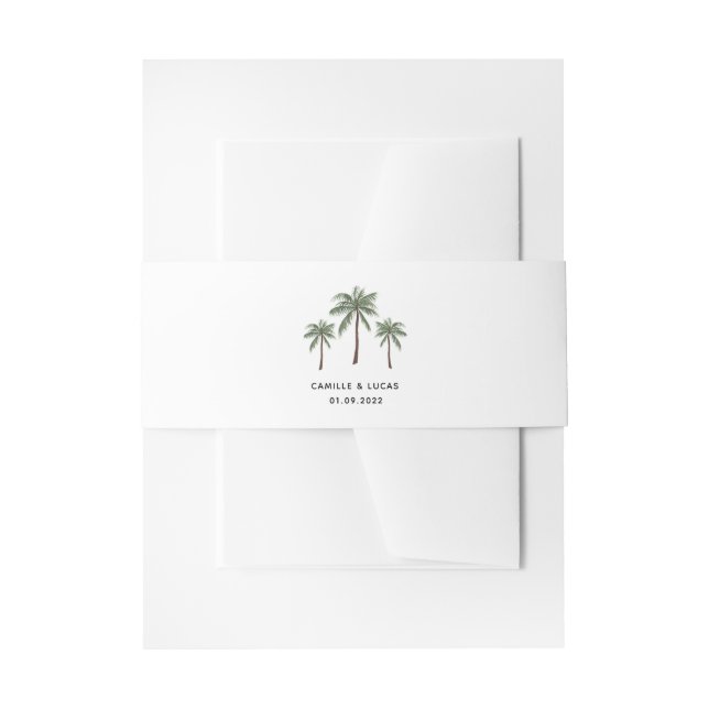 Minimalistische Palmenbaume Classic Einladungsbanderole (Vorderseite Beispiel)