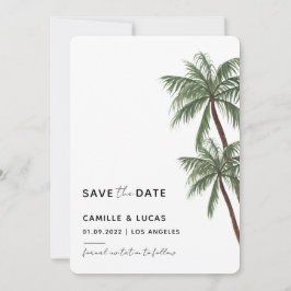 Minimalistische Palmenbaumhochzeit Einladung
