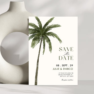 Minimalistische Palmenhochzeit  Save The Date