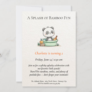 Minimalistische Panda Pool-Party Einladung