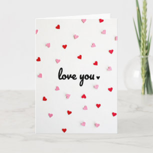 Minimalistische Paper-Hearts-Love-You-Karte Karte
